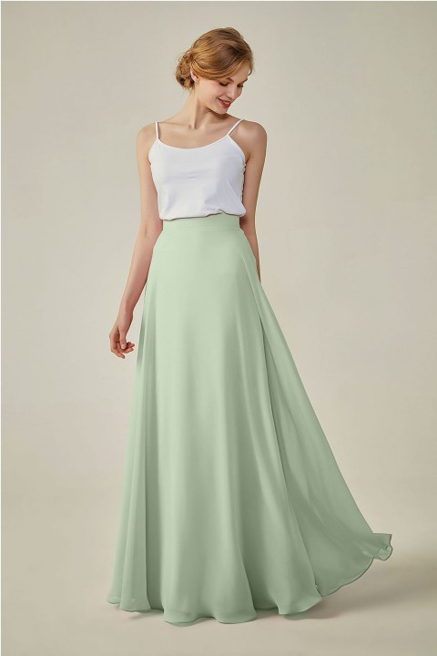 Simple Chiffon Bridesmaid Skirt Long