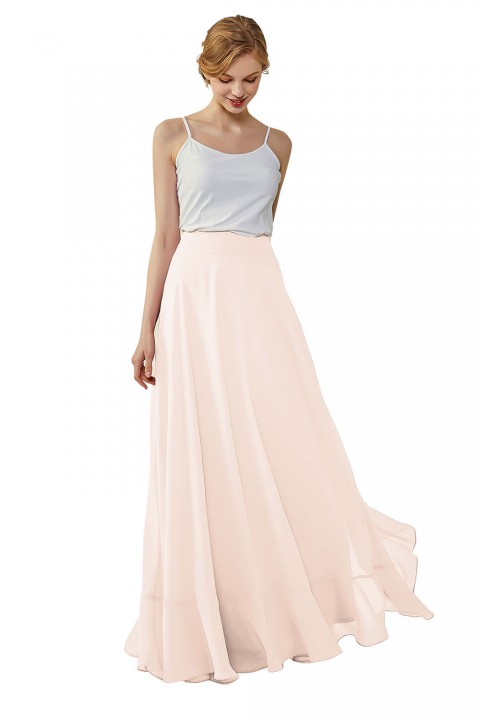 Long Chiffon Bridesmaid Skirt with Slit