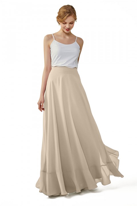 Long Chiffon Bridesmaid Skirt with Slit