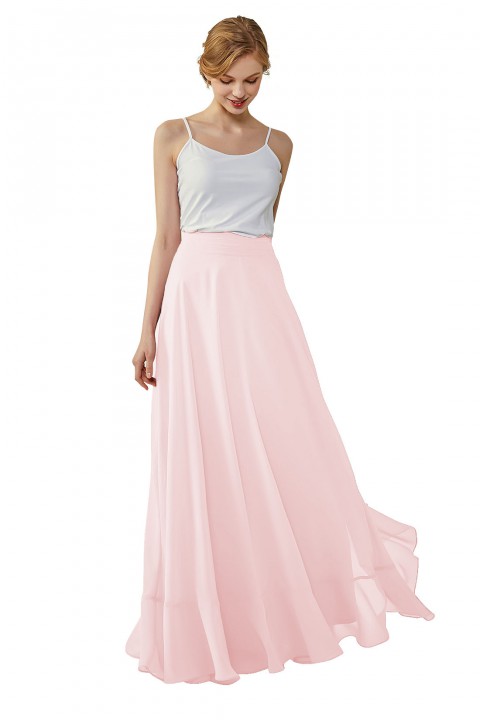 Long Chiffon Bridesmaid Skirt with Slit