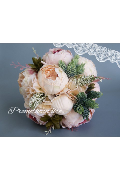 Artificial Silk Flower Greenery Wedding Bouquet