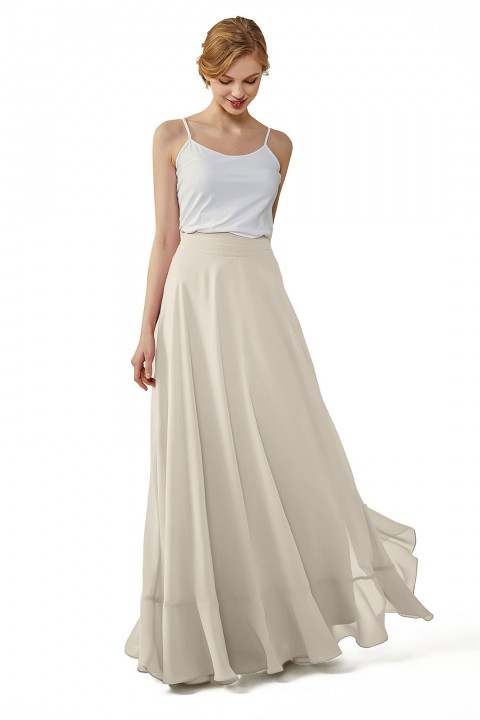 Long Chiffon Bridesmaid Skirt with Slit