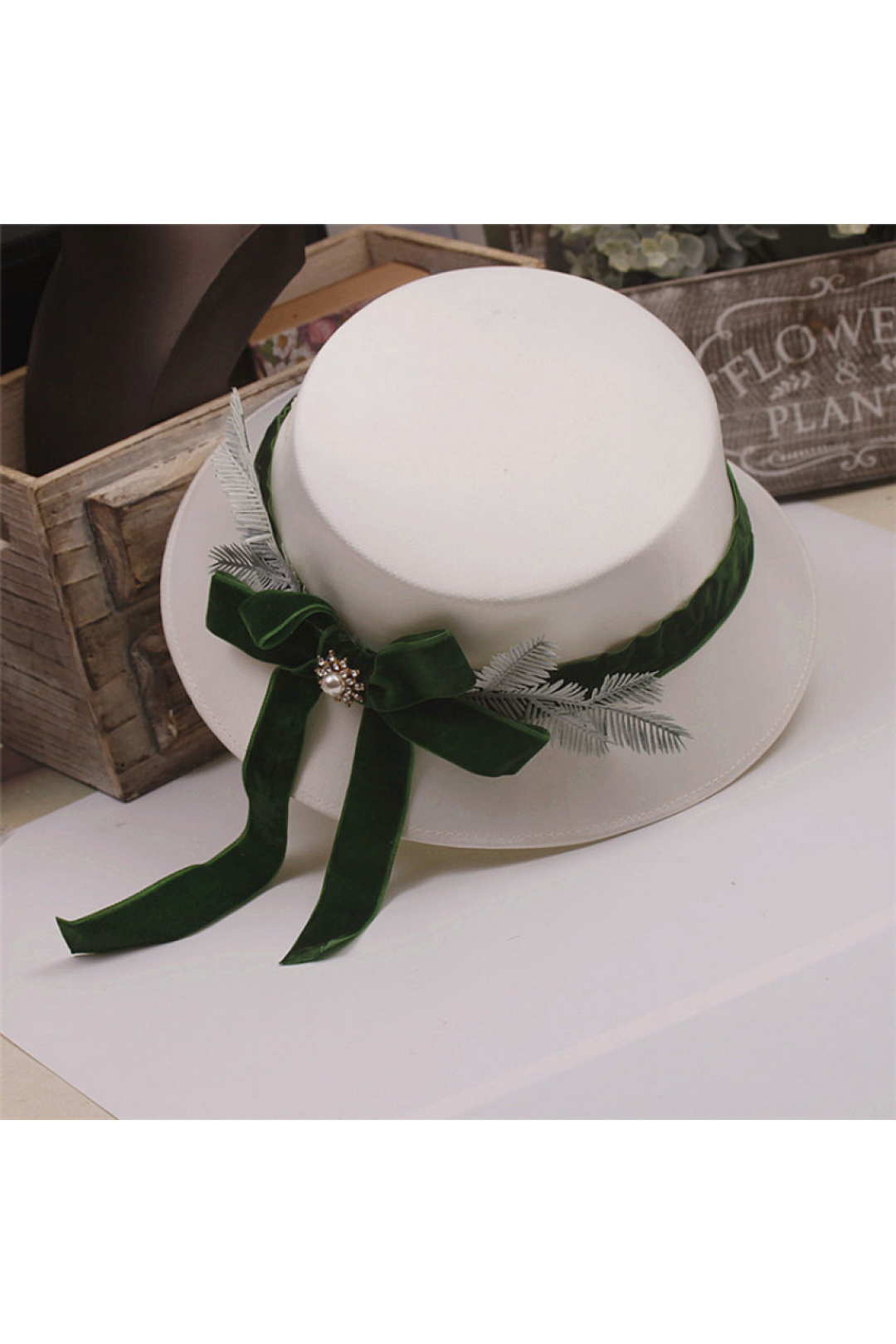 Two Colors Optional Handmade Suede Ribbon Hat