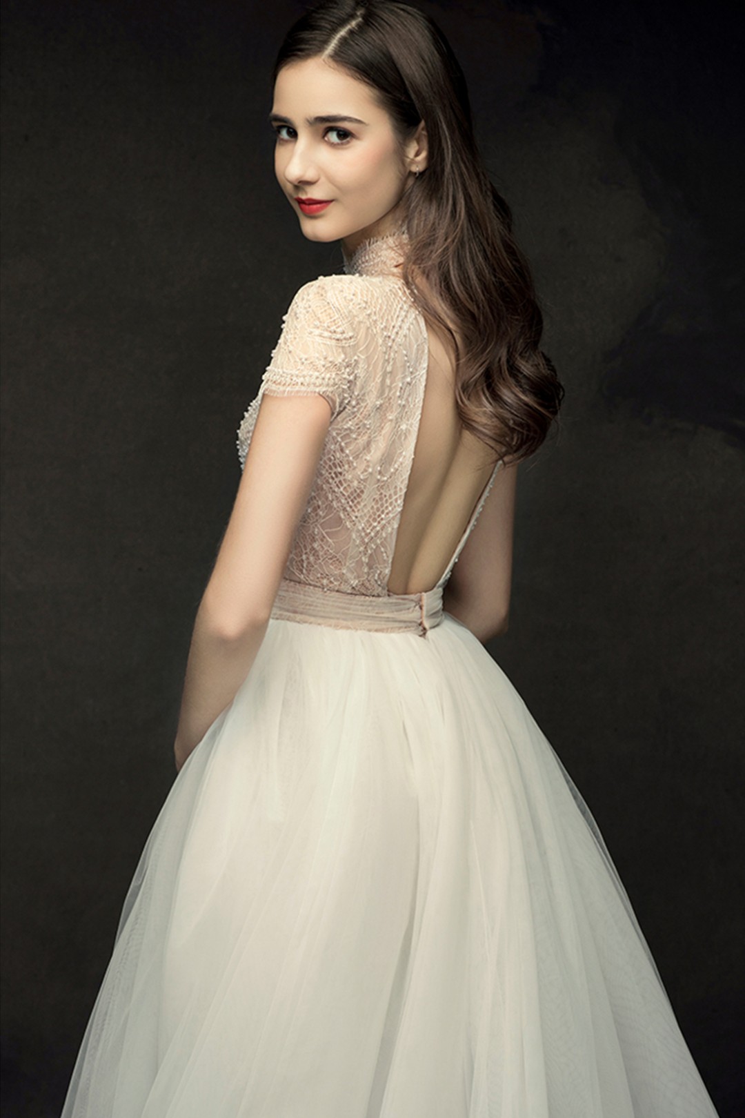 Corset Open Back Beaded Two in One Lace Wedding Dress with Detachable ...