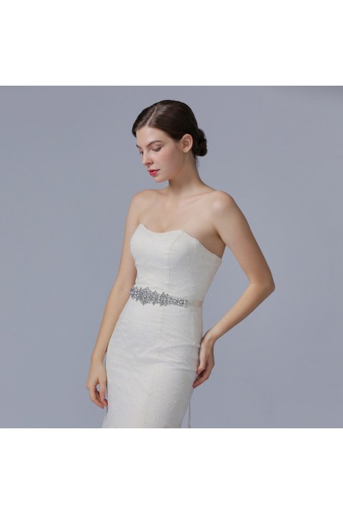 Rhinestone Crystal Ribbon Bridal Belt
