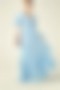 Casual V-Neck Flutter Sleeves Chiffon Ruched Bridesmaid Dress with Keyhole Back