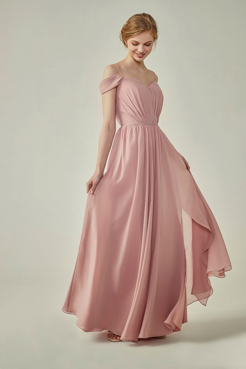 Spaghetti strap chiffon bridesmaid dress online