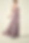 Lace Illusion Back Closure with Button Ruched V-Neck Bridesmaid Dress 