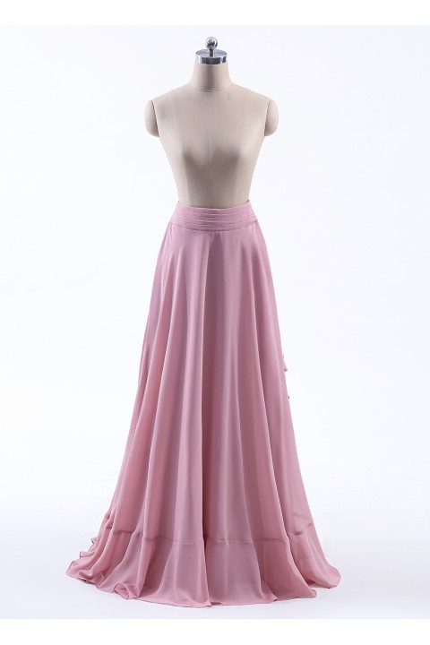 Long Chiffon Bridesmaid Skirt with Slit