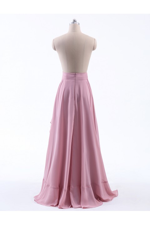 Long Chiffon Bridesmaid Skirt with Slit
