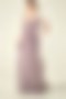 Pleated Long Chiffon Open Back Lace Strap Bridesmaid Dress